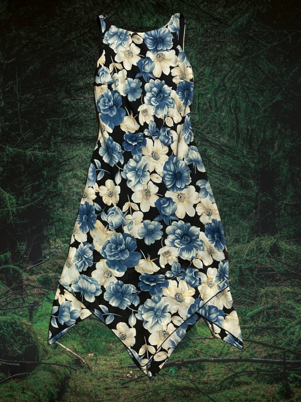 Blue & White Floral Dress Size 10